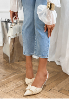 Sandále na szpilce z kokardką New Season béžové