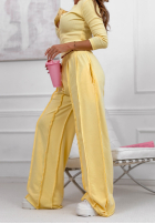Súprava Blúzka i Nohavice wide leg Spring Charm žltá