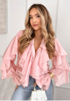 Košeľa z falbankami Sweet Ruffles ružová