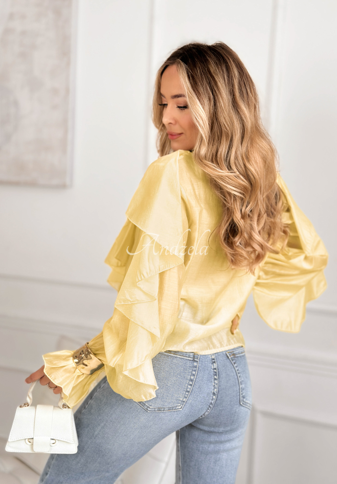 Košeľa s volánikmi Sweet Ruffles žltá