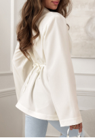 Sako z paskiem z różą Rosy Elegance Biela