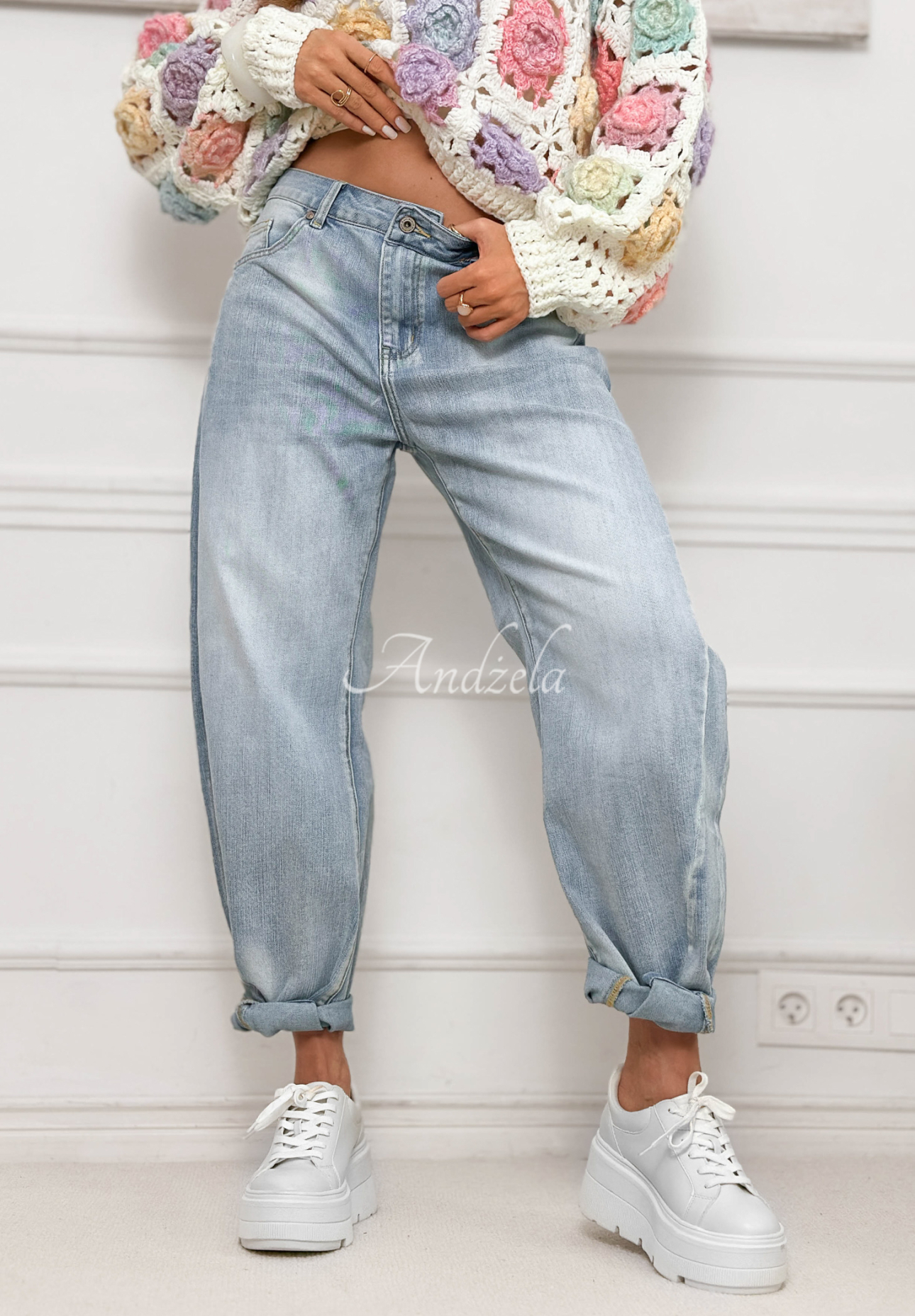 Džínsy banana Just Let Therm svetlomodré