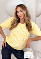 Sveter z kwiatem na krótki rukáv Breeze Of Nature ružový