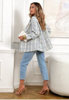 Tweedowy Kabát w kratę Alive Again modrý