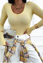 Wiskozowa Blúzka z dekoltem The Last Time žltá