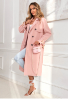 Dlhý Kabát z paskiem Changing Of Seasons púdrovo ružová