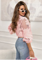 Koronkowa Košeľa Subtle And Flowery púdrovo ružová