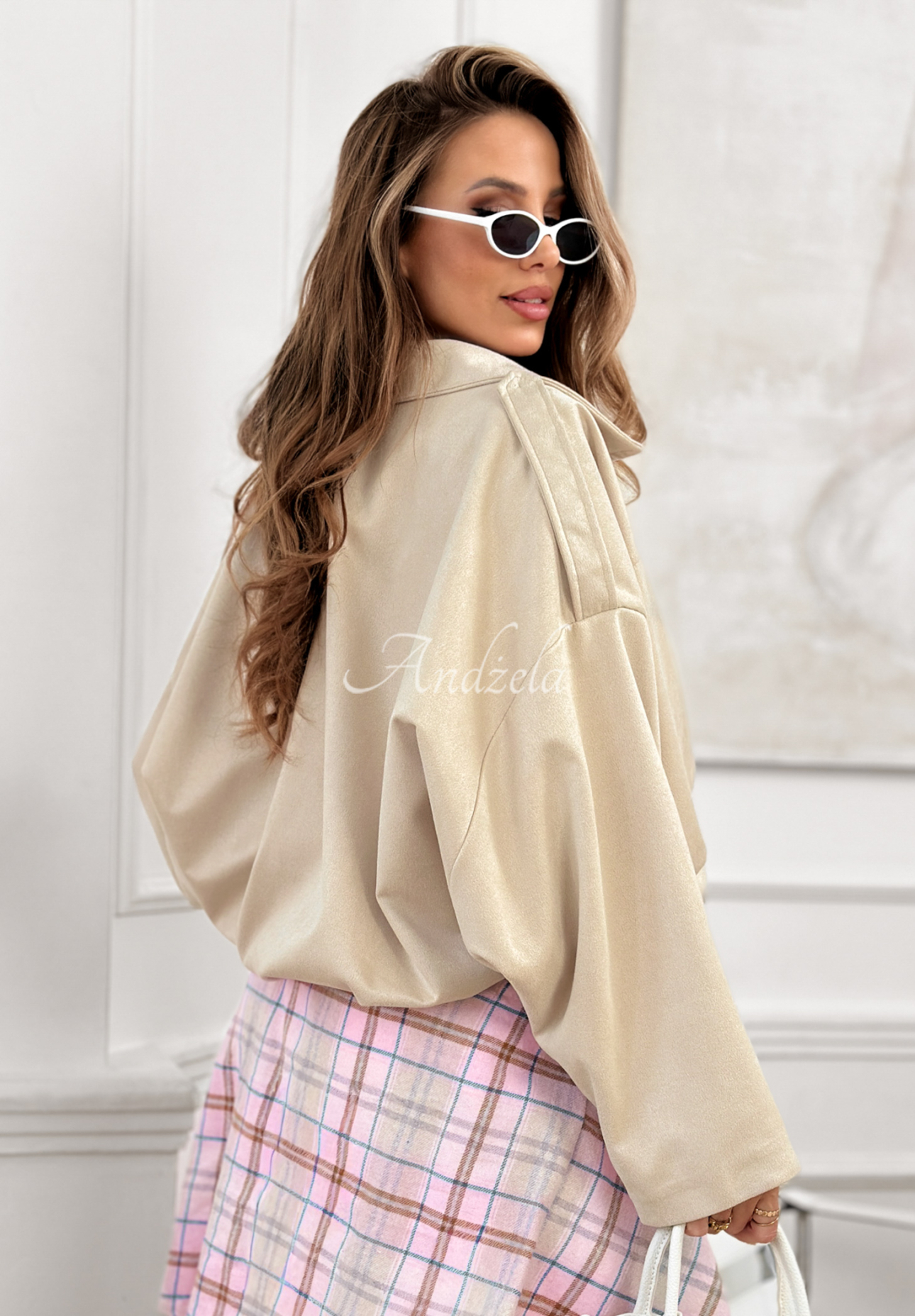 Semišová oversize bomber bunda Early Season béžová