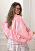 Zamszowa Bunda bomberka oversize Early Season ružová