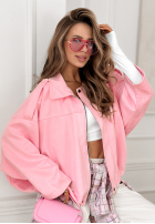 Zamszowa Bunda bomberka oversize Early Season ružová
