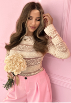 Koronkowa Blúzka longsleeve Secret Reverie béžová