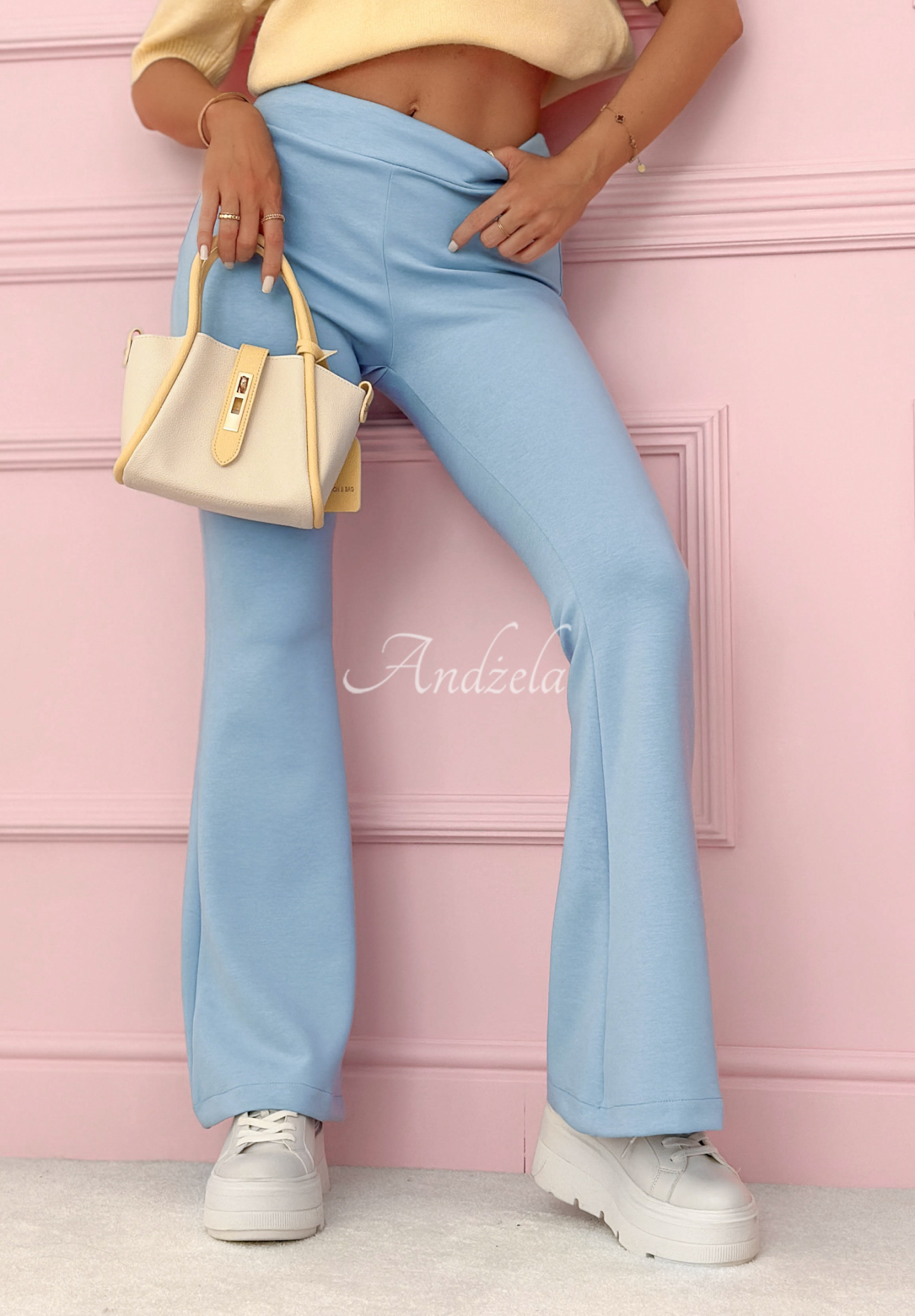 Legíny zvony s viskózou New Season Baddie blankytné