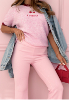 Legíny dzwony New Season Baddie púdrovo ružová