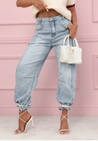 Nohavice džínosové banana z przeszyciami As You Like modré