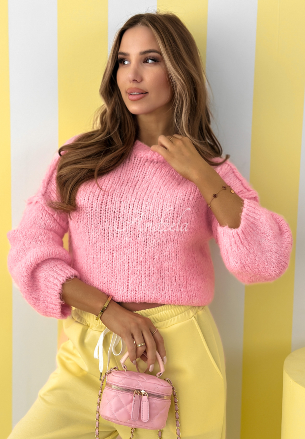 M&auml;kk&yacute; sveter s vlnou Mrs Sweet Candy ružov&yacute;