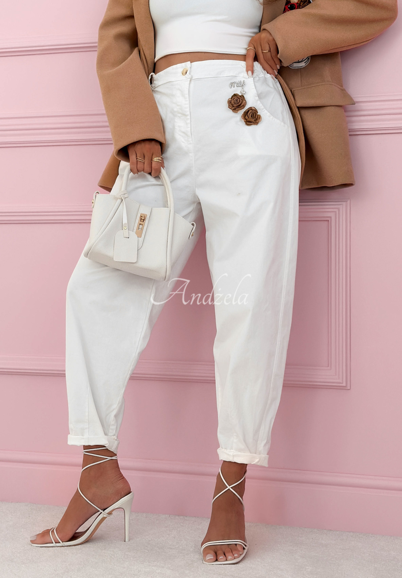 Džínsy balloon Wait For Me ecru