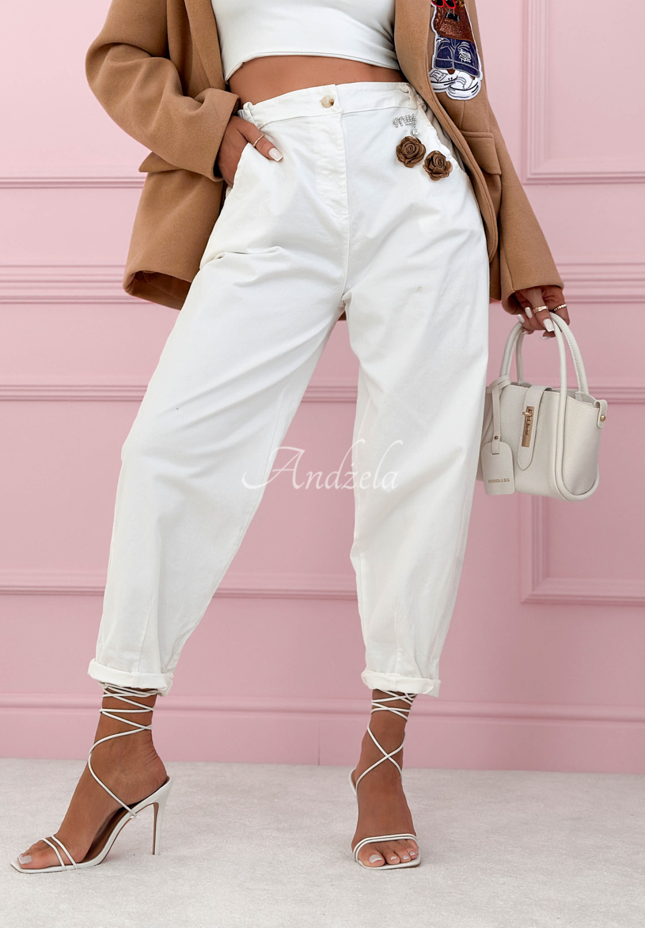 Džínsy balloon Wait For Me ecru