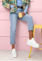 Nohavice džínosové mom fit Prime Look svetlomodré