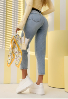 Nohavice džínosové z paskiem mom fit Just Because modré