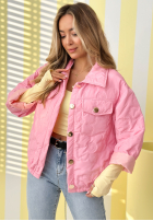 Krátka Prešívaná Bunda Spring Sings ružová