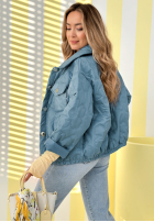 Krátka Prešívaná Bunda Spring Sings blankytná