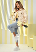 Krátka Prešívaná Bunda Spring Sings béžová