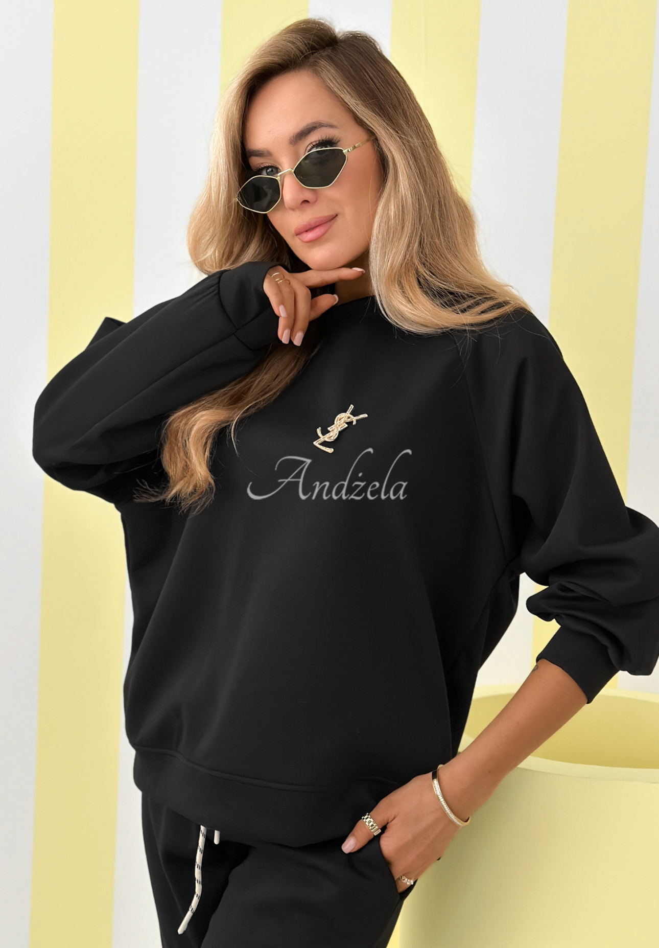 Viskózová tepláková súprava mikina a nohavice Better Now čierne