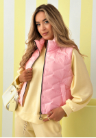 Krátka Prešívaná Vesta Spring Cloud ecru