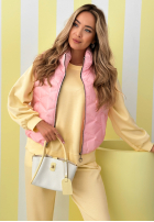 Krátka Prešívaná Vesta Spring Cloud ecru