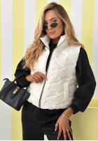 Krátka Prešívaná Vesta Spring Cloud ecru