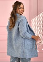 Dlhý Kabát z kołnierzem The March Winds blankytný