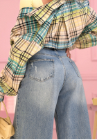 Nohavice džínosové wide leg Nothing New modré