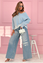 Bawełniana Blúzka z koronką Softness And Lace blankytná