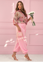 Kwiecista Košeľa z wiązaniem Blooming Touch modrá