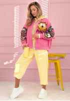 Bunda bomberka z nadrukami The Red Cat ružová