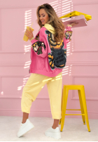 Bunda bomberka z nadrukami The Red Cat ružová