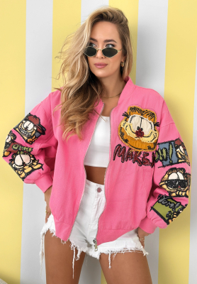 Bunda bombera s n&aacute;&scaron;ivkami The Red Cat ružov&aacute;