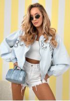 Bunda bomberka z naszywkami The Rabbit Lady blankytná