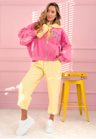 Bunda bomberka z naszywkami The Rabbit Lady ružová