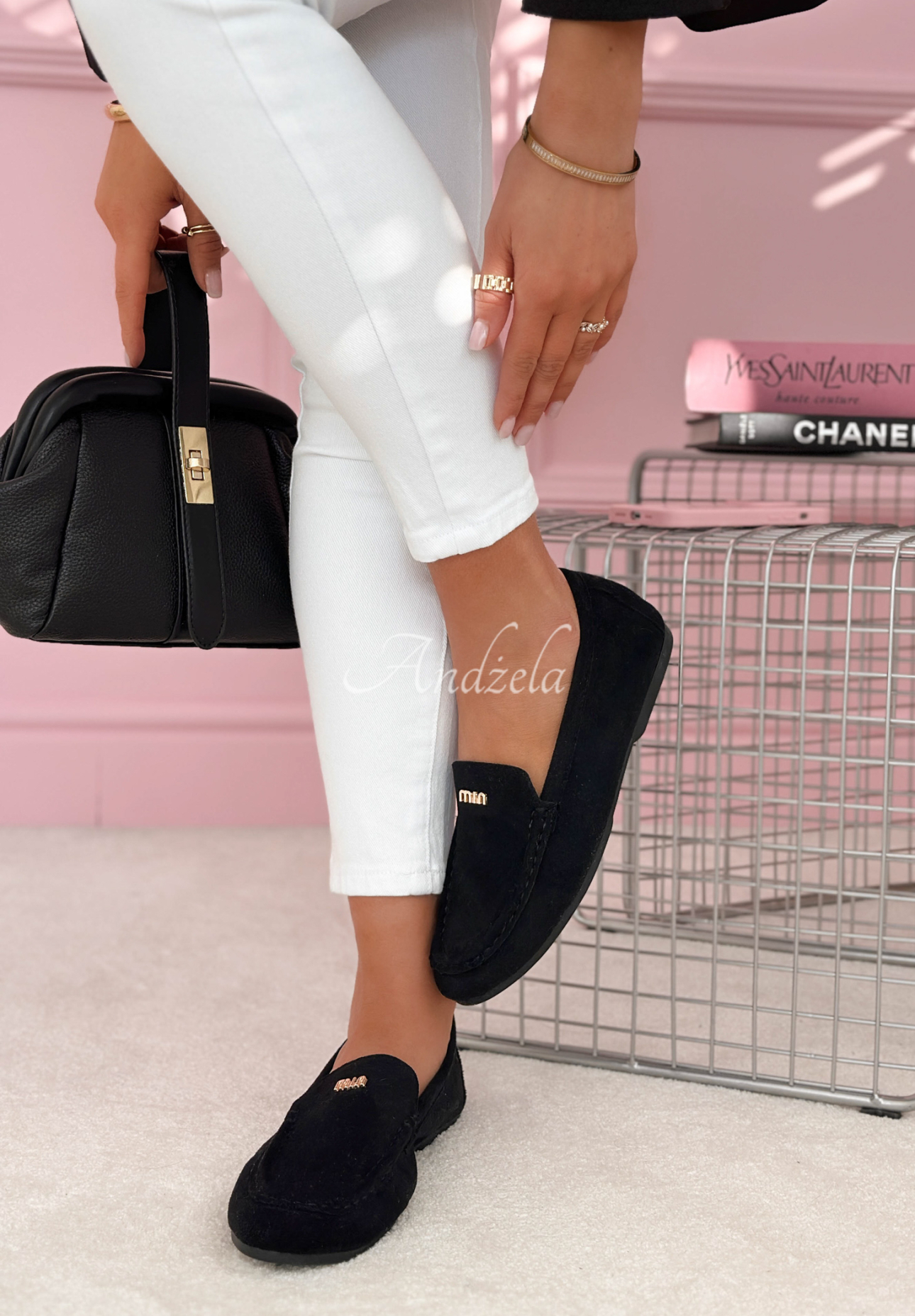 Semišové mokasíny Smile Of Light čierne