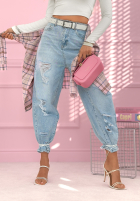 Nohavice džínosové balloon z przetarciami Noah modré