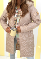 Długa Bunda s kapucňou Spring Mood žltá