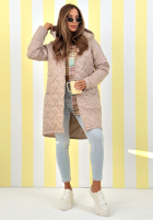 Długa Bunda s kapucňou Spring Mood žltá