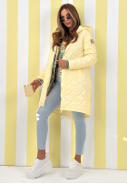 Długa Bunda s kapucňou Spring Mood žltá