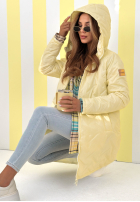 Długa Bunda s kapucňou Spring Mood žltá