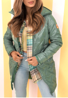 Długa Bunda s kapucňou Spring Mood žltá