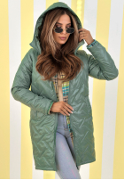 Długa Bunda s kapucňou Spring Mood žltá