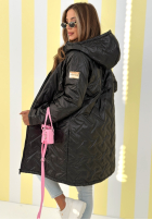 Długa Bunda s kapucňou Spring Mood žltá