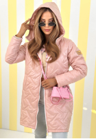 Długa Bunda s kapucňou Spring Mood žltá