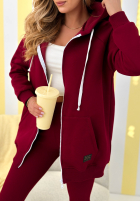 Rozpinana Mikina s kapucňou Siempre bordová II